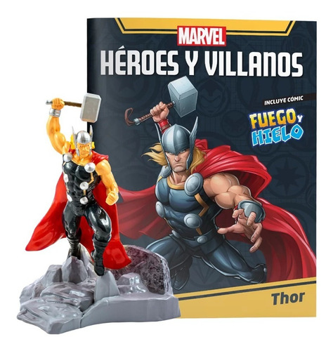 Marvel - Heroes Y Villanos - Thor - Comic + Figura