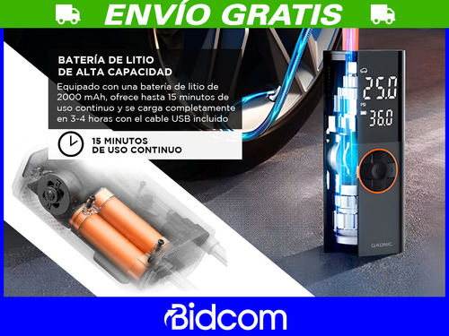 Compresor De Aire Portátil Gadnic Mini Neumáticos Bateria