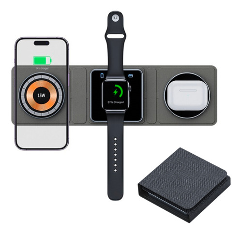 Cargador Inalámbrico Plegable Para iPhone/apple Watch/airpod