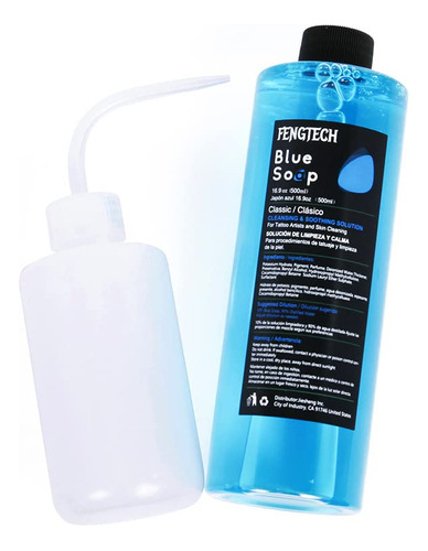 Fengtech Jabon Azul De 16.9 Onzas Con Botella Exprimible De 