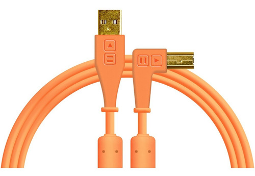 Cable Djtt Usb-a A Usb-b, Recto / Angulado Naranja