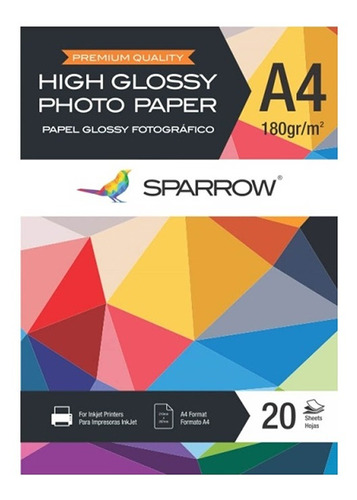 Papel Foto High Glossy Calidad Premium Pack 20 Hojas 180grs