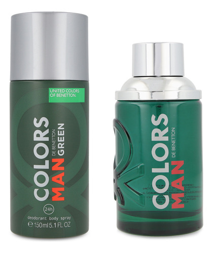 Set Benetton Colors Green 2pz 100ml Edt Spray