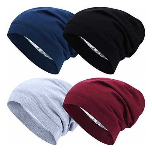 4 Gorros De Dormir Con Forro De Satén Para Mujer