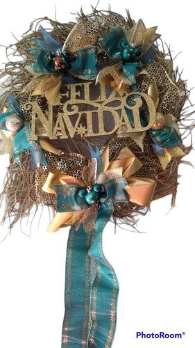 Corona Navideña Feliz Navidad, Adorno Navideño 