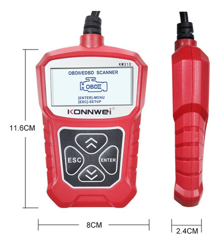 Scanner Automotivo Konnwei Kw310 Universal Car Profissional
