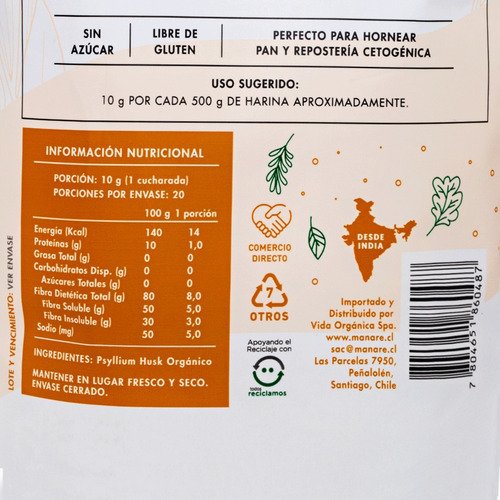 Imagen 4 de 4 de Psullium Husk Organico En Polvo