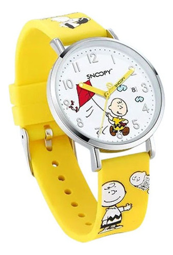 Reloj Snoopy Cartoon Silicon Black Calendario. Envío Gratis!
