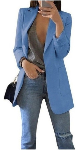 Blazer Abrigo Mujer Manga Larga Abrigo Oficina Chaqueta