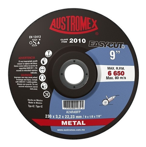 Disco De Corte En Metal De 9  Austromex 2010 (5pzs)