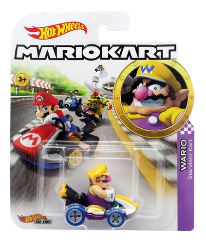 Hot Wheels Mario Kart Wario Standard Kart Nuevo 