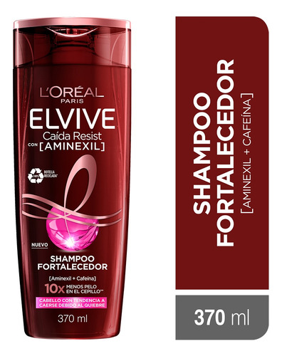 Shampoo Fortalecedor Elvive Caida Resist Con Aminexil 370 Ml