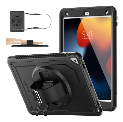 Funda Para iPad 9 8 7 10.2 2021-2019 Con Correa Giratoria De