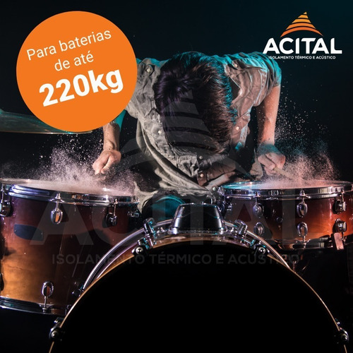 Kit Pads Isolamento Acústico P Tablado De Bateria Até 220kg