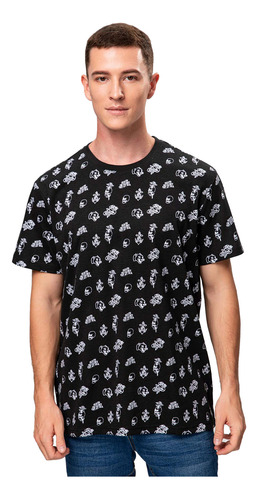 Polera Full Night Print Negro Hombre Fashion's Park