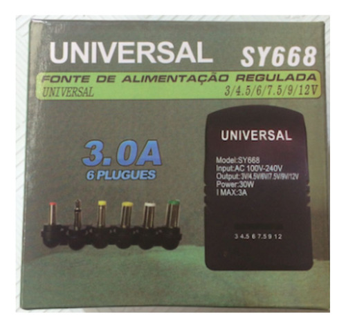 Cargador Universal Regulable 3v 4.5v 6v 7.5v 9v 12v 30w