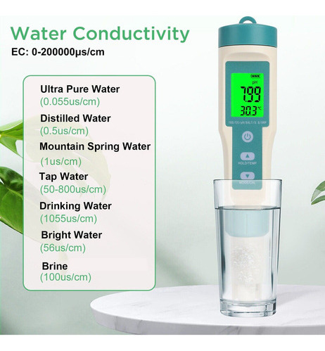 7 Em 1 Medidor De Ph/ec/tds/orp/sg/salinidade/temperatura
