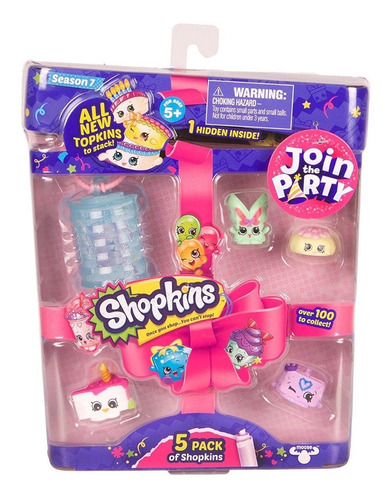 Shopkins Pack Blister X5 Muñecos Orig Vulcanita Mundo Manias