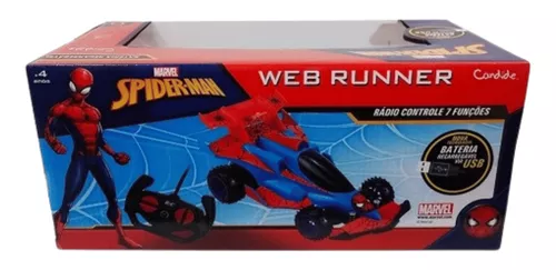 Carro de Controle Remoto Web Runner Homem Aranha - Candide