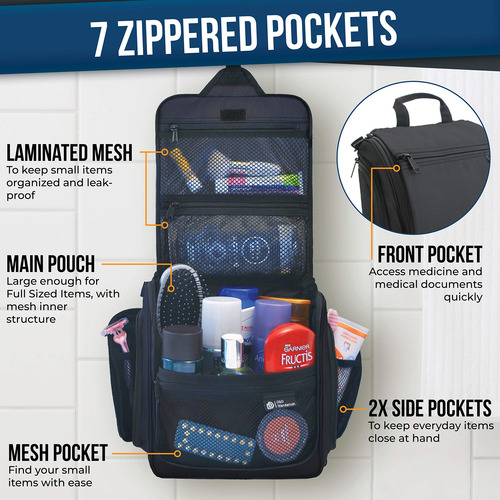 D&d Hanging Toiletry Bag - Designer Travel Organizer For Mak