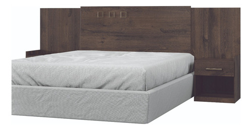 Respaldo Somier Cama Sommier Havana Mesas De Luz 222566 Color Ébano