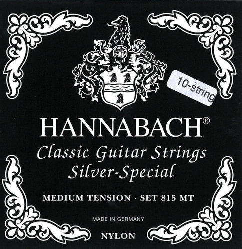 Hannabach 815 10 Zmt Silver Special Juego Guitarra Cuerda