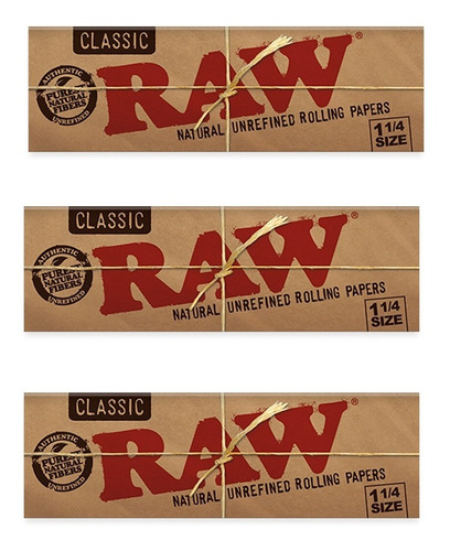  Papel Raw Clasico Para Armar Regular 1 1/4 X3 Unidades