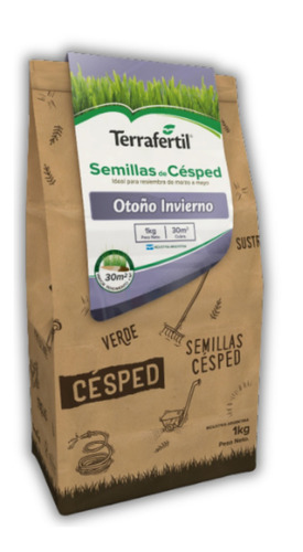 Semilla De Cesped Otoño/invierno 1kg Terrafertil Pr-*