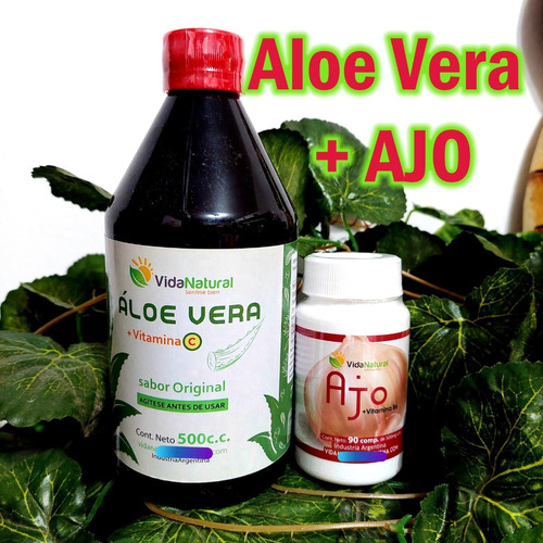 Aloe Vera + Ajo Gastritis Acidez Varices Piernas Parásitos