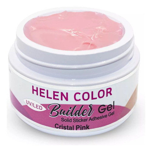Gel Sólido Led Uv Unha Helen Color Builder Alongamento 15g Cor Cristal Pink
