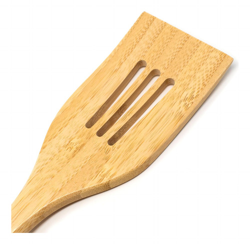 Espátula Ranurada De Bambú De 12 Pulgadas