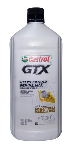 Cuarto Aceite Castrol Gtx 20w50 (946 Ml)