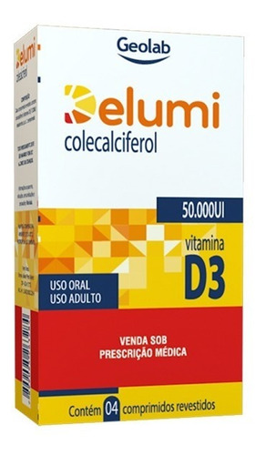 Vitamina D3 Delumi 50.000ui Com 4 Comp. Geolab