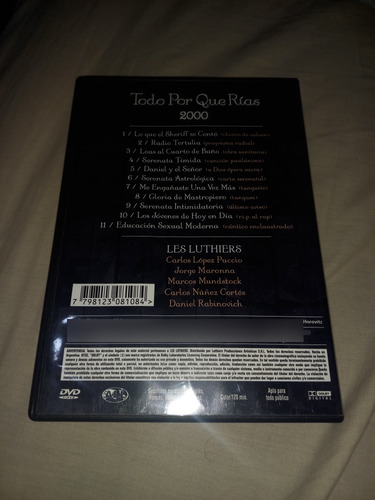 Dvd Les Luthiers - Todo Por Que Rías (2000) (Usado)