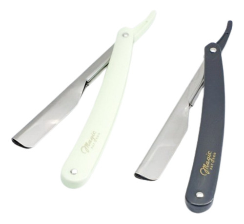 Navaja Barbero Magic Hojas Barberia PeluquerĂa + 10 Hojillas Negro