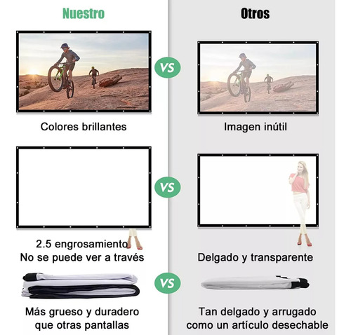 Telón Para Proyector 150 Pulgadas 16:9 Proyección Espesar