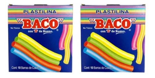 Cajas Con 10 Barras Plastilina Baco Colores Surtidos 12 Cm