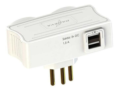 Cargador múltiple Daneva Dn1648, 2 USB y 2 salidas de 20 A, color blanco