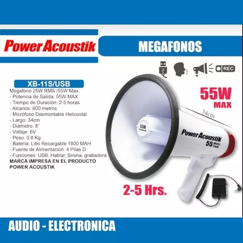 Megáfono Altavoz Portatil Amplificador Alta Potencia 55W