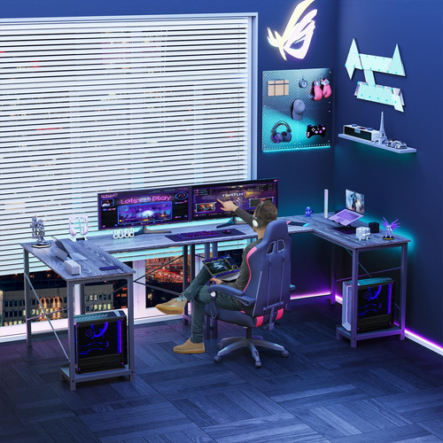 Escritorio L Para Computadora Mesa Juegos Esquina 1.27m Sopo