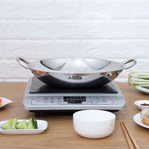 Olla De Acero Inoxidable Con Doble Asa Para Freír, Versátil