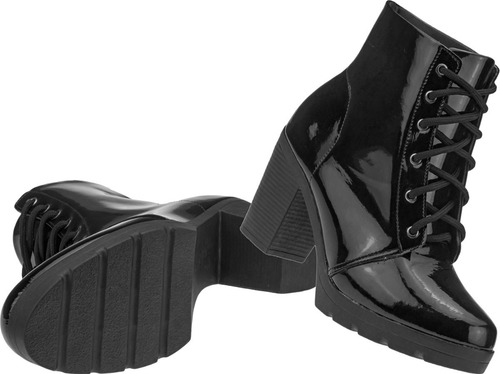 Imagem 3 de 4 de Bota Feminina Coturno Cano Curto Salto Grosso | S02vsp.cot