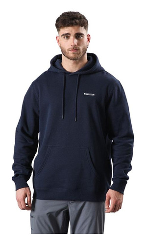 Polerón Hombre Marmot Chest Logo Hoody Azul