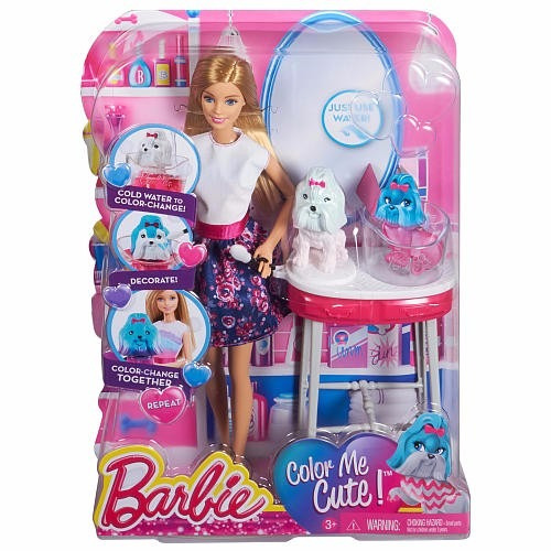 Barbie Con Perrito Cambia De Color (color Me Cute)