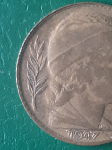 Moneda Argentina Error Doble Golpe 1947 5 Centavos (Usado)