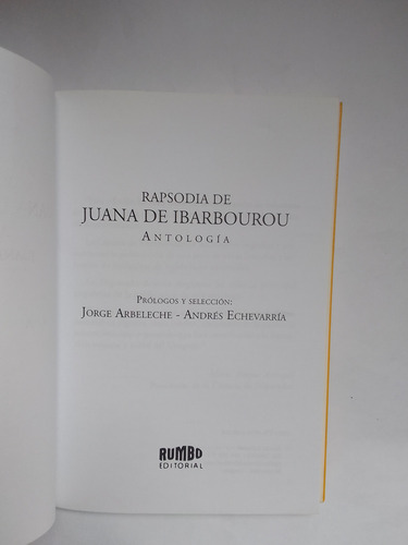 Arbeleche J Echevarria A Rapsodia De Juana De Ibarbourou (Usado)