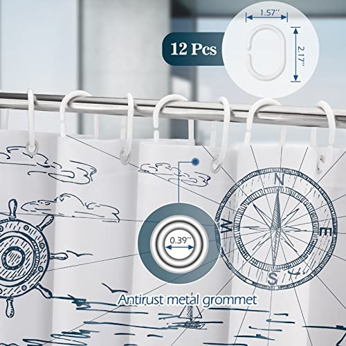 Cortina De Ducha De Pulpo Náutico Para Baño - Juego De Corti