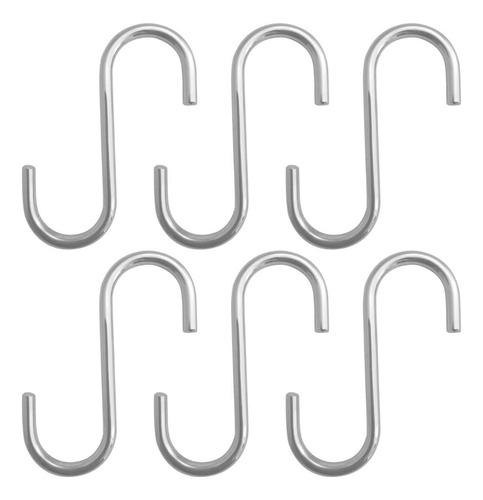 Kit 6 Ganchos Tipo S Multiuso Cromado 2cm Schimitt Para Barr