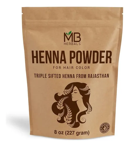Henna En Polvo 100% Puro Para Cabello Rojo Anaranjado 8 Oz