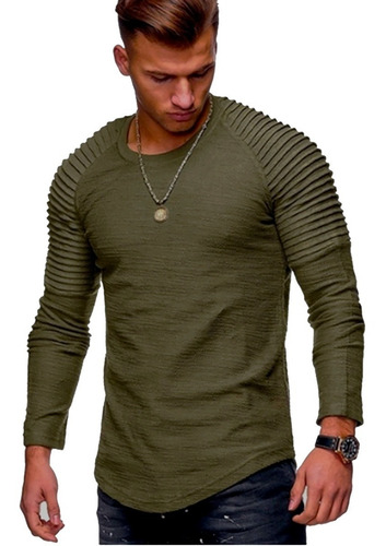 Remeras Hombre Slim Fit Entalladas Mangas Largas Moda A15